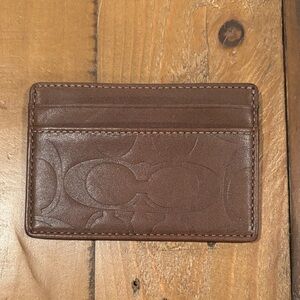 Coach Brown Leather card holder